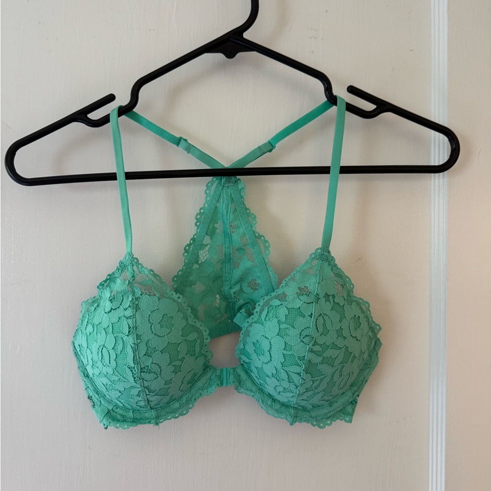 PINK Victoria's Secret Lace Bralette in Teal